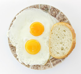 breakfast with fried egg and toast