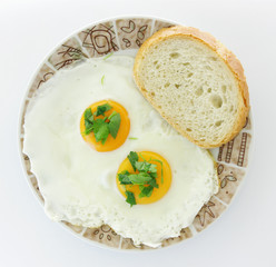 breakfast with fried egg and toast