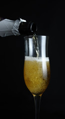 champagne pouring into glass