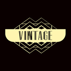 Modern art deco vintage badge logo design vector illustration