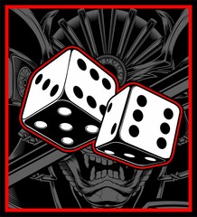 dice vector black white