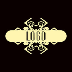 Luxury antique modern art deco monochrome hipster minimal geometric vintage vector frame , border , label for your logo, badge or crest for club, bar, cafe, restaurant, hotel, boutique