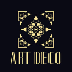 Vector logo design template concept in modern art deco style. Emblem for fashion, beauty and jewelry industry