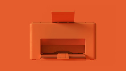 Orange Office Desktop Printer 3d illustration 3d render