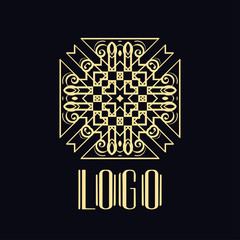 Vector logo design template concept in modern art deco style. Emblem for fashion, beauty and jewelry industry