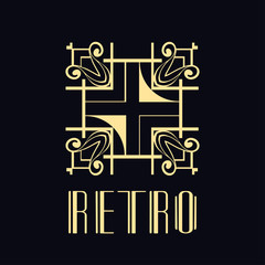 Vector logo design template concept in modern art deco style. Emblem for fashion, beauty and jewelry industry