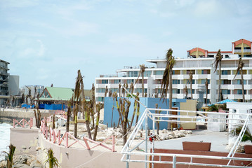 Maho St.Maarten, Hurricane Irma  causes damages to the island of st.maarten 