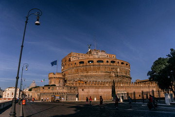 ROME, ITALY - 12 SEPTEMBER 2018: View of Castel Sant'angelo in Rome