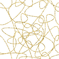 Vector hand drawn abstract seamless pattern. Gold stripes pattern.