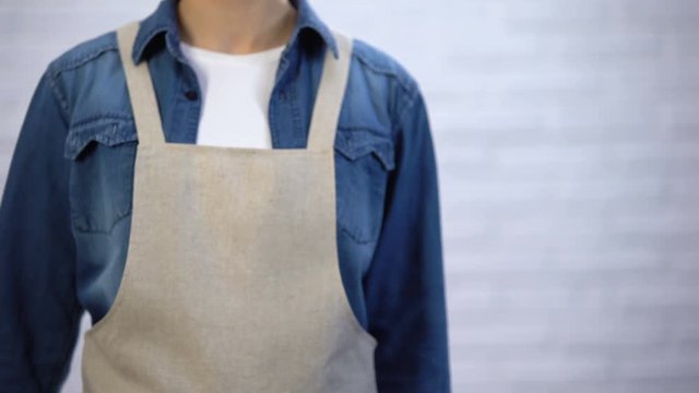 Chef refusing salt in cooking, healthy nutrition to prevent heart disease