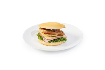hamburger on white background