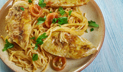 Fototapeta premium Spicy Chicken Lazone Pasta