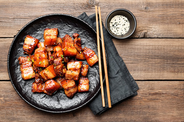 Chinese traditional cuisine, braised pork. 