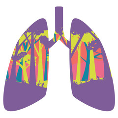 Lungs with forest inside