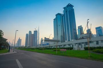Fototapeta na wymiar Dubai city downtown, Zayed road