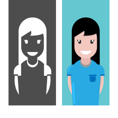 girl with smile avatar. cute happy woman face, isolated on white. person character, user, operator, account. consulting, job online, internet. Call center. help line.