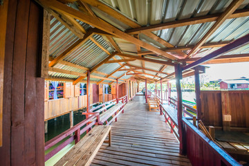 Fototapeta premium A cotton factory in Inle Lake, Myanmar.