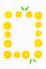 Fresh oranges pattern on white background