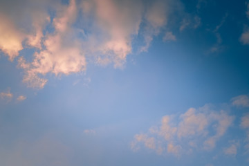 Altocumulus clouds.Blue sky with white clouds.