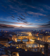 Evening Florence top view, Italy
