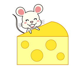 ねずみとチーズ  イラスト