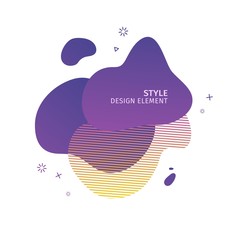 Abstract modern graphic elements. Dynamical purple color form and line. Gradient abstract banner with plastic liquid shapes. Template for the design of a logo, flyer or presentation. Vector