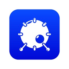 Drum icon blue vector isolated on white background