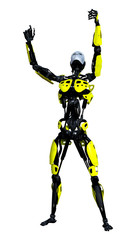 3D Rendering Male Robot on White
