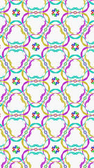 Ornate geometric pattern and abstract colored background