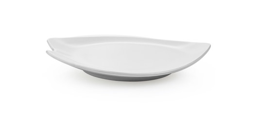 white plate ceramic on white background.