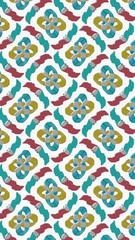 Ornate geometric pattern and abstract colored background