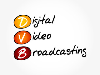 DVB - Digital Video Broadcasting acronym, technology concept background