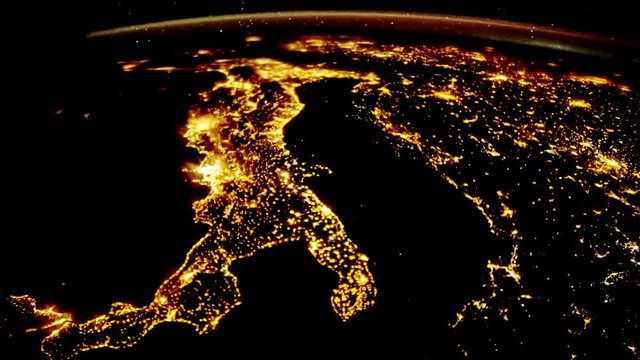 A flight over the earth's surface, taken from a space station. Elements Of This Video Furnished By Nasa.