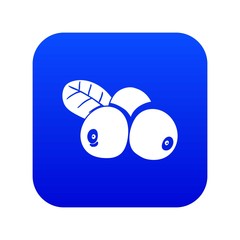 Lingonberry icon blue vector isolated on white background