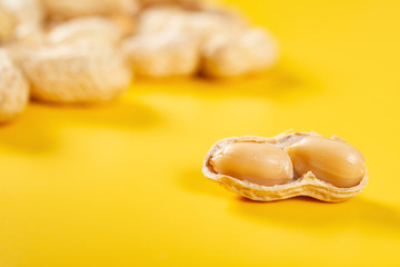 peanuts with one opened and close up
