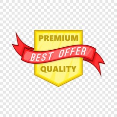 Premium quality label icon. Cartoon illustration of premium quality label vector icon for web