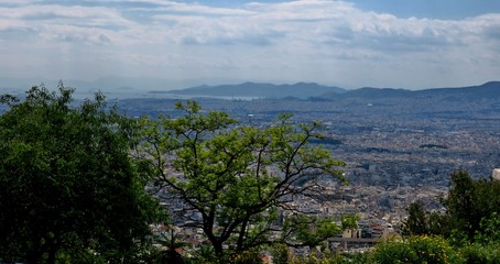 beautiful view from the height of the city in Greece