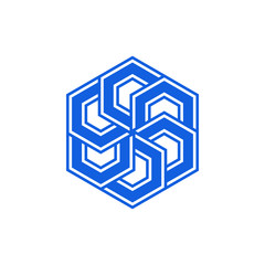 Unique New Geometric Design Icon Symbol Logo for technology business health company with modern high end look