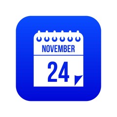 24 november calendar icon digital blue for any design isolated on white vector illustration
