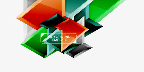 Minimal geometrical triangles with 3d effect abstract background template