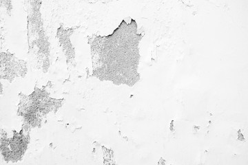 White Peeling Painted on Concrete Wall Texture Background.