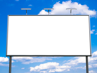 3D rendering of blank billboard (empty advertisement) isolated on white. Empty mockup template
