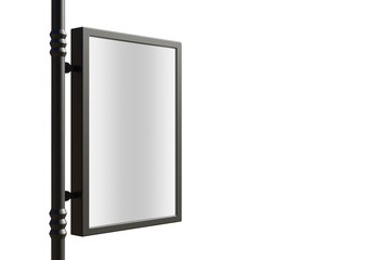 3D rendering of blank billboard (empty advertisement) isolated on white. Empty mockup template	