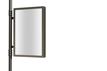 3D rendering of blank billboard (empty advertisement) isolated on white. Empty mockup template	