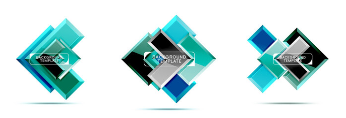 Set of arrow geometric logo icons, banners or backgrounds templates