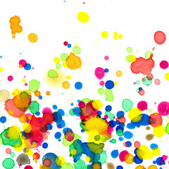 Colored splashes in abstract shape, painting background