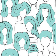 seamless pattern group of girls