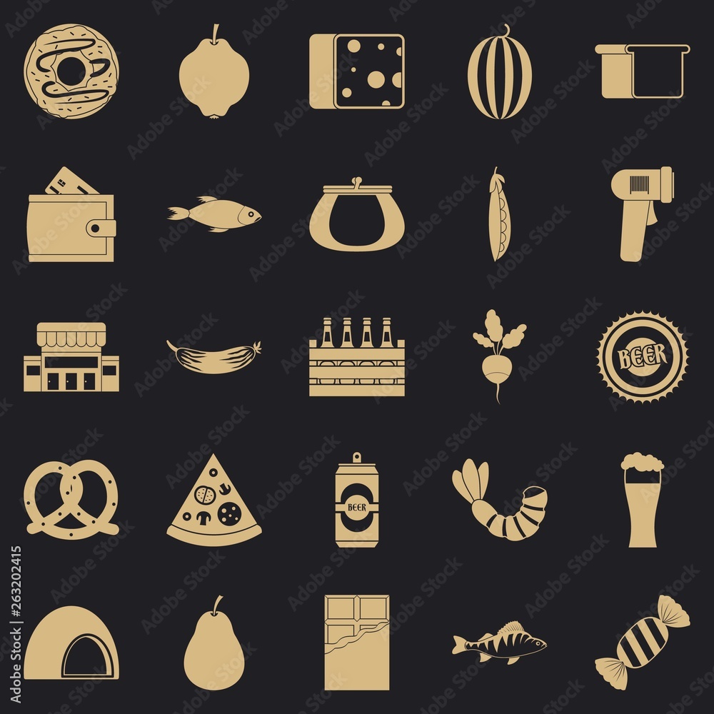 Poster beerhouse icons set. simple set of 25 beerhouse vector icons for web for any design