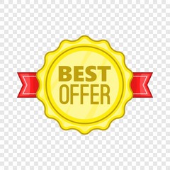 Best offer label icon. Cartoon illustration of best offer label vector icon for web