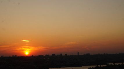 Fototapeta premium sunset in the city